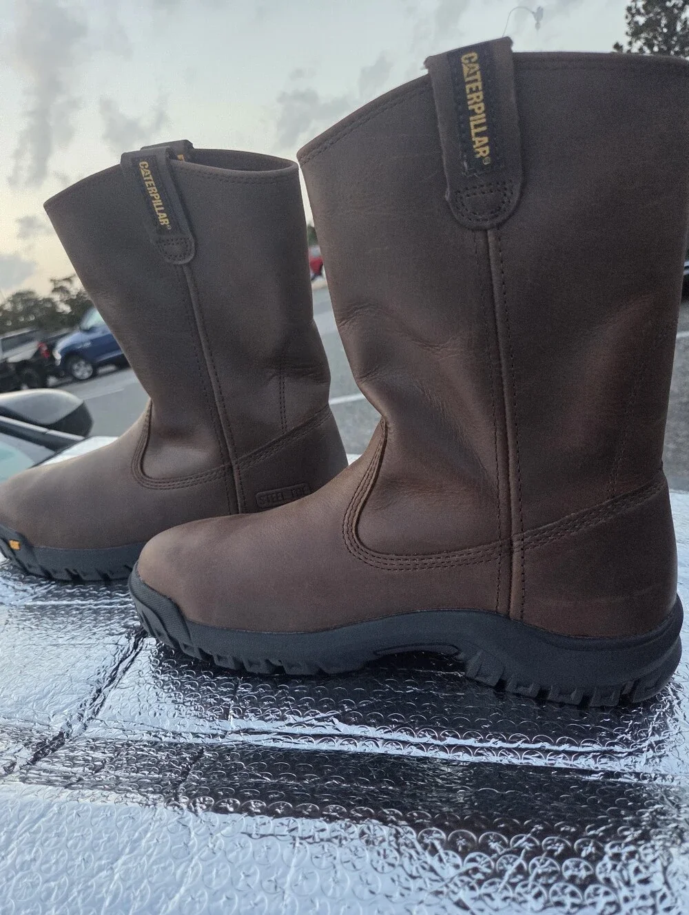 Caterpillar Men's Revolver Brown Pull-On Steel Toe Work Boots
